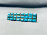 Eye Catching Vintage Native American Zuni Blue Gem Turquoise Sterling Silver Tie Tack-Nativo Arts