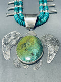 Stunning Navajo/ Sioux Turquoise Sterling Silver Squash Blossom Necklace-Nativo Arts