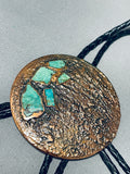 One Of A Kind Vintage Native American Navajo Royston Turquoise Copper Bolo Tie-Nativo Arts