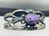 Jaw To The Floor Vintage Native American Navajo Charoite Sterling Silver Bracelet-Nativo Arts
