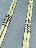 Yellow Stones Vintage Native American Navajo Hieshi Sterling Silver Necklace-Nativo Arts