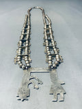Gasp! Symbolic Vintage Native American Navajo 187 Gram Sterling Silver Squash Blossom Necklace-Nativo Arts