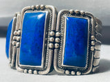 The Best Vintage Native American Navajo Squared Lapis Sterling Silver Bracelet-Nativo Arts