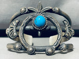 Native American Naja Cuff Bracelet!! Rare Vintage Turquoise Sterling Silver Cuff-Nativo Arts