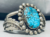 One Of The Finest Vintage Native American Navajo Blue Diamond Turquoise Sterling Silver Bracelet-Nativo Arts