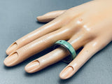 Important Vintage Santo Domingo Tony Aguilar Sr Turquoise Sterling Silver Ring-Nativo Arts