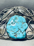 Ellen Cadman Vintage Native American Navajo Morenci Turquoise Sterling Silver Bracelet-Nativo Arts