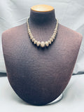 Rare Signed Vintage Native American Navajo Hand Tooled Sterling Silver Necklace-Nativo Arts