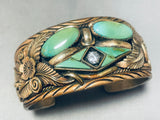 Majestic Vintage Native American Navajo Royston Turquoise Sterling Silver 12ktgf Bracelet-Nativo Arts