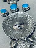 6 Inch Tall Kachina Native American Navajo Turquoise Sterling Silver Necklace-Nativo Arts