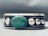One Of Best Vintage Native American Navajo Green Spiderweb Turquoise Sterling Silver Bracelet-Nativo Arts