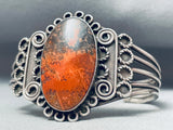 Stunning Vintage Native American Navajo Petrified Wood Sterling Silver Bracelet
