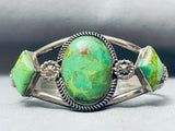 One Of The Best Ever Vintage Native American Navajo Gaspeite Sterling Silver Bracelet-Nativo Arts