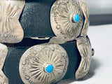Incredible Vintage Native American Navajo Sleeping Beauty Turquoise Sterling Silver Concho Belt-Nativo Arts
