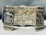 One Of The Best Vintage Native American Navajo Spiny Oyster Sterling Silver 14k Gold Bracelet-Nativo Arts