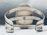 Completely Hand Carved Vintage Native American Navajo Sterling Silver Bracelet Cuff