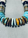 Singer Native American Navajo Turquoise Amethyst Tigers Eye Sterling Silver Necklace-Nativo Arts