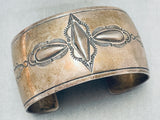 Museum Quality Hand Tooled Vintage Native American Navajo Sterling Silver Bracelet Cuff-Nativo Arts