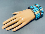 7 Inch Wrist Vintage Native American Navajo Morenci Turquoise Sterling Silver Bracelet-Nativo Arts