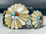 One Of The Most Beautiful Vintage Native American Zuni Inlay Sterling Silver Bracelet-Nativo Arts