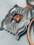 Early 1900's Vintage Native American Navajo 1st Phase Sterling Silver Concho Belt Old-Nativo Arts