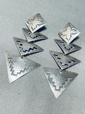 Special Vintage Native American Navajo Sterling Silver Earrings-Nativo Arts