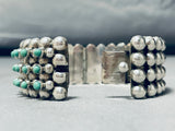 Native American One Of The Best Vintage Turquoise Eye Sterling Silver Clasp Bracelet-Nativo Arts