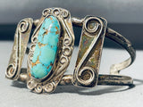 Blue Bird Turquoise Mine!! Rare Vintage Native American Navajo Sterling Silver Bracelet-Nativo Arts