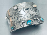 Opal Dolphin Mountain!!! Vintage Native American Navajo Sterling Silver Bracelet!-Nativo Arts