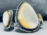 The Best Vintage Native American Navajo Yellow Shell Sterling Silver Bracelet-Nativo Arts