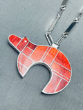 Spiny Shell Native American Navajo Bear Sterling Silver Necklace-Nativo Arts