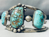 Birdseye Mine!! Vintage Native American Navajo Turquoise Sterling Silver Bracelet-Nativo Arts