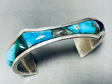 Thick And Incredible Vintage Native American Navajo Spiderweb Turquoise Sterling Silver Bracelet-Nativo Arts
