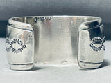 One Of The Most Unique Rounded Swirl Sterling Silver Vintage Native American Navajo Bracelet-Nativo Arts