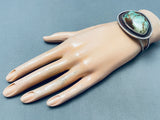 Eric Drake Best Vintage Native American Navajo Carico Alke Turquoise Sterling Silver Bracelet-Nativo Arts