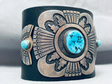 Rare Vintage Native American Navajo Thomas Singer Turquoise Sterling Silver Ketoh Bracelet-Nativo Arts