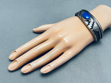 Important Vintage Native American Navajo Wil Begay Lapis Sterling Silver Bracelet-Nativo Arts