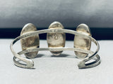 Dave Yellowhorse! Vintage Native American Navajo Blue Diamond Turquoise Sterling Silver Bracelet-Nativo Arts