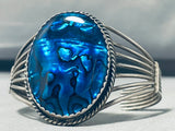 Paua Shell!!! Rare Vintage Native American Navajo Sterling Silver Bracelet-Nativo Arts