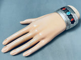 Impressive Vintage Native American Navajo Shadowbox Turquoise Sterling Silver Bracelet-Nativo Arts