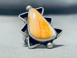 Chimney Butte Native American Navajo Spiny Oyster Sterling Silver Ring-Nativo Arts
