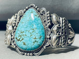 One Of The Most Detailed Vintage Native American Navajo Turquoise Sterling Silver Bracelet-Nativo Arts