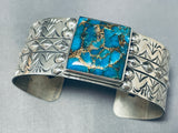 Amazing San Felipe Signed Pilot Mountain Sterling Silver Large Bracelet-Nativo Arts