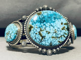 One Of The Best Ever Vintage Native American Navajo Spiderweb Turquoise Sterling Silver Bracelet-Nativo Arts
