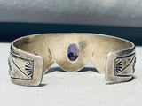 One Of The Best Ever Vintage Native American Navajo Amethyst Sterling Silver Gold Bracelet-Nativo Arts