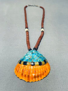 Native American Marvelous Vintage Santo Domingo Shell & Pipestone Necklace-Nativo Arts