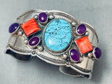 Important Vintage Aaron Toadlena Turquoise Sterling Silver Native American Navajo Bracelet-Nativo Arts