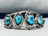 Bisbee Turquoise Vintage Native American Navajo Sterling Silver Bracelet Old-Nativo Arts