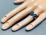 Stunning Spiderweb Turquoise Vintage Native American Navajo Sterling Silver Ring Old-Nativo Arts