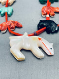 Important Andres Quandelacy Vintage Native American Zuni Fetish Sterling Silver Necklace-Nativo Arts